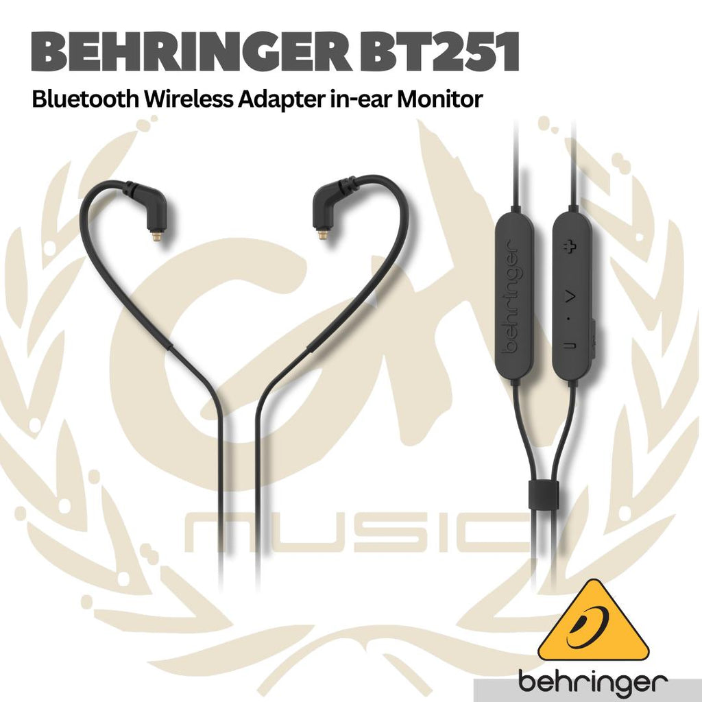 Behringer BT251 Bluetooth Wireless Adapter for In-Ear Monitors with MMCX Connectors