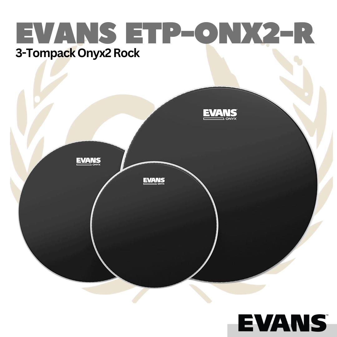 EVANS ETP-ONX2-R 3-Tompack ONYX2 Rock (10, 12, 16) | Onyx Tom Drum Head Membran