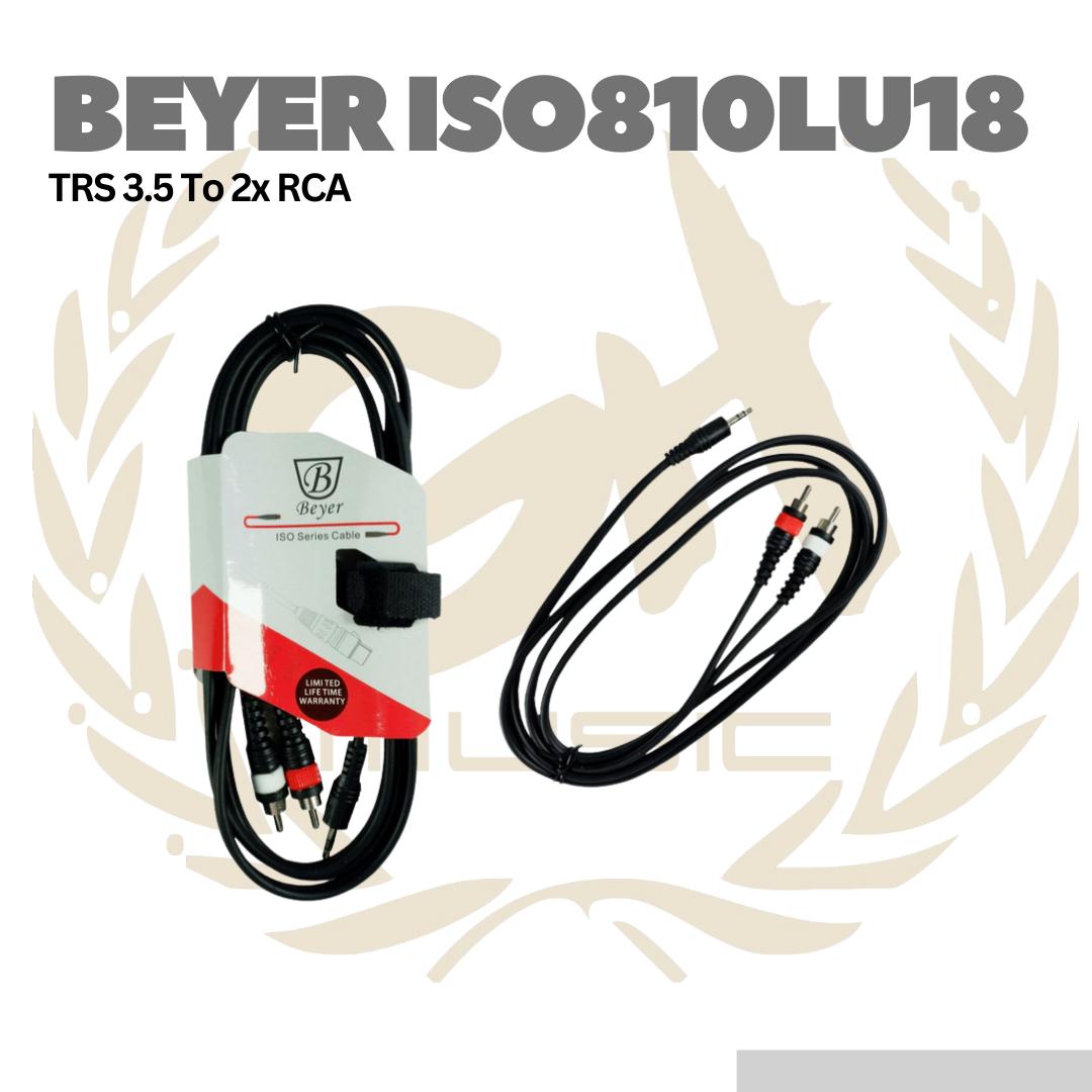 Beyer ISO810LU18 TRS 3.5 To 2X RCA Cable - Aux To RCA