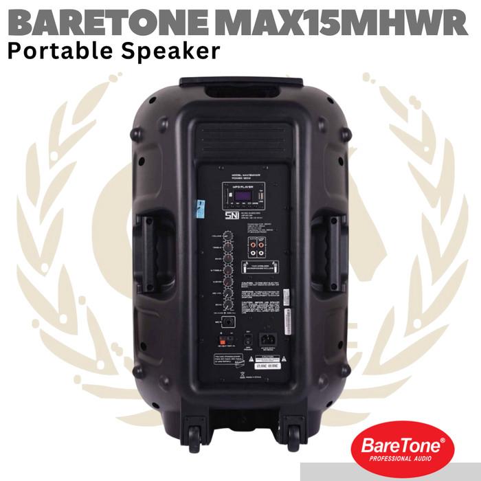 BARETONE MAX15MHWR 15" Portable Speaker | Spiker Aktif + Mic Wireless