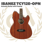 Ibanez TCY12E-OPN Acoustic Guitar with Preamp, Open Pore Natural - Gitar Akustik dengan Pre-amp TCY12EOPN TCY12E OPN Original