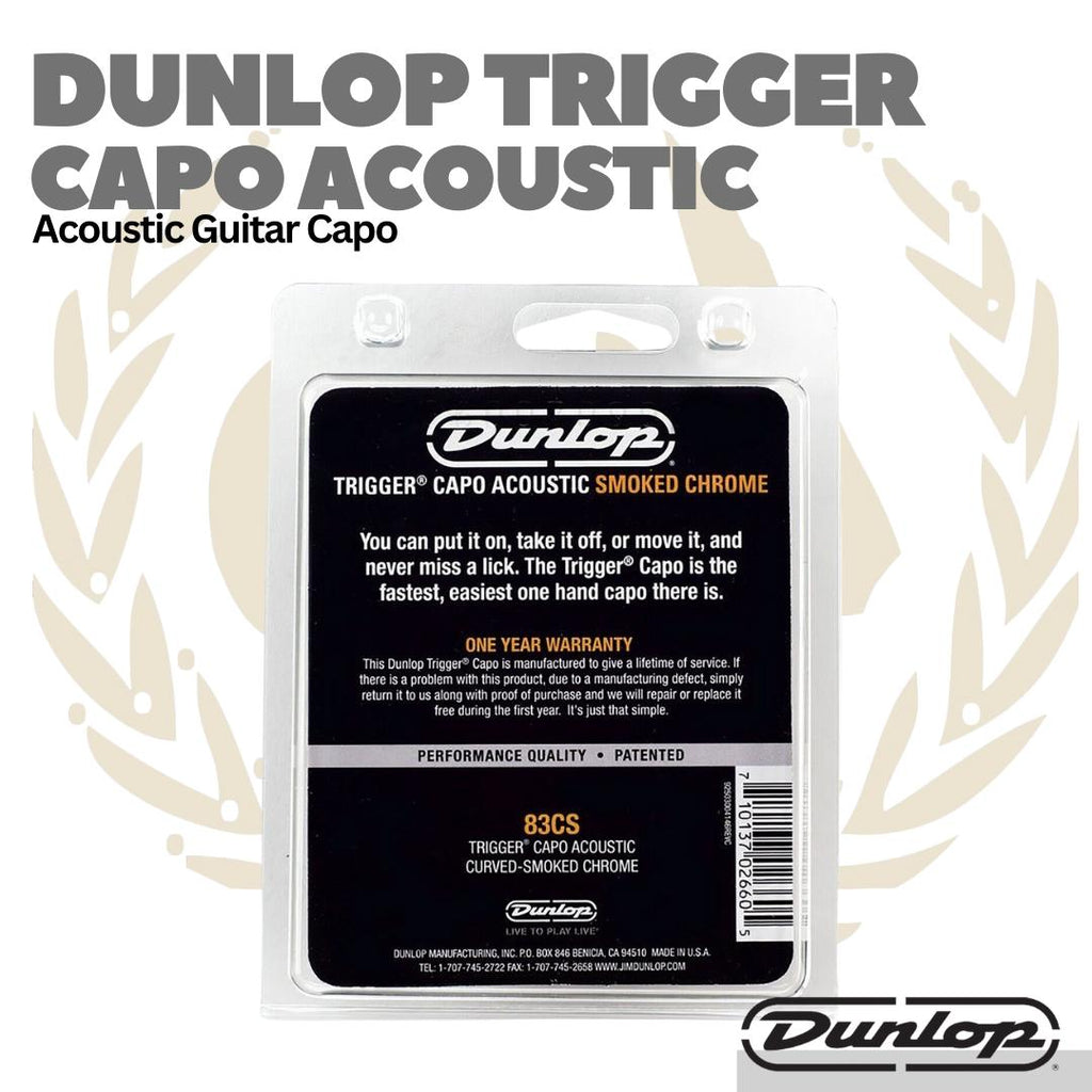 JIM DUNLOP 83CS TRIGGER CAPO ACOUSTIC CURVED SMOKE - Kapo Gitar