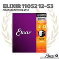 Elixir 11052 Nanoweb 80/20 Bronze Acoustic Guitar Strings, Light, 12-53
