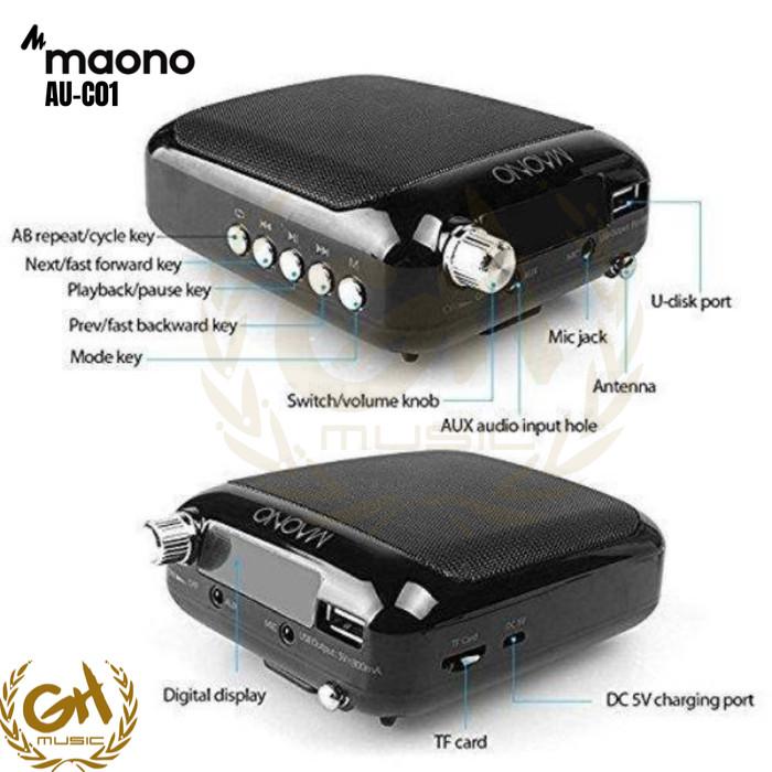 Maono AU-C01 Portable Rechargeable Voice Amplifier with FM Radio