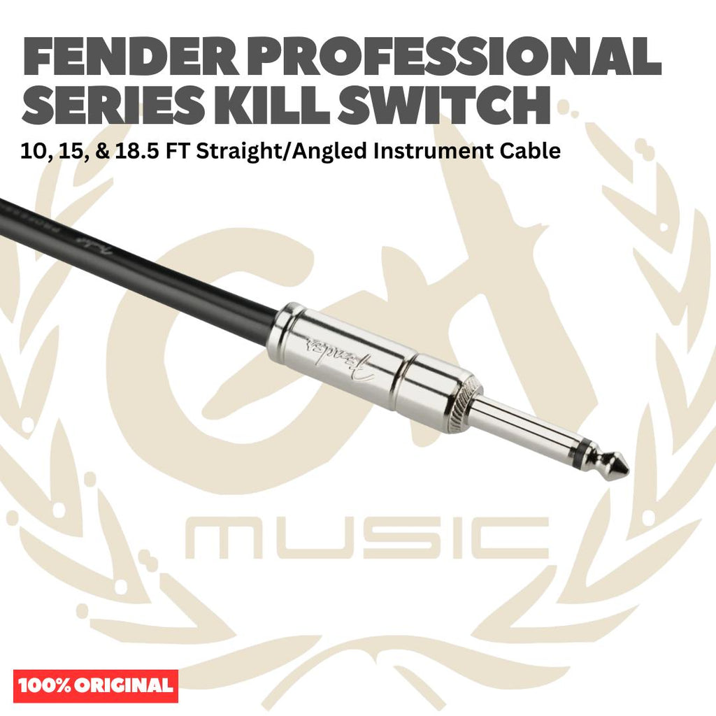 Fender Professional Series Kill Switch Straight/Angled Instrument Cable - Kabel Jack Gitar Bass Asli