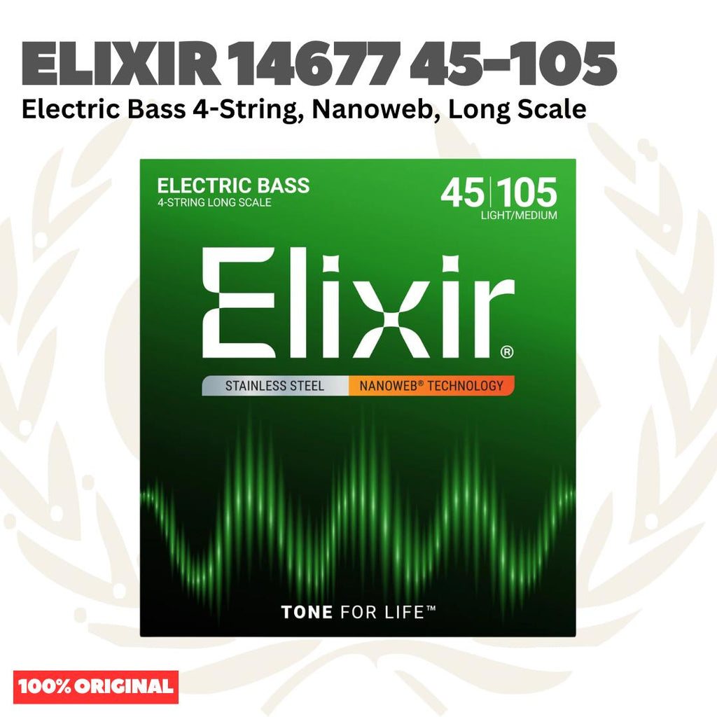 ELIXIR 14677 Nanoweb Long Scale Electric Bass Strings 45-105 - Senar Bass Listrik