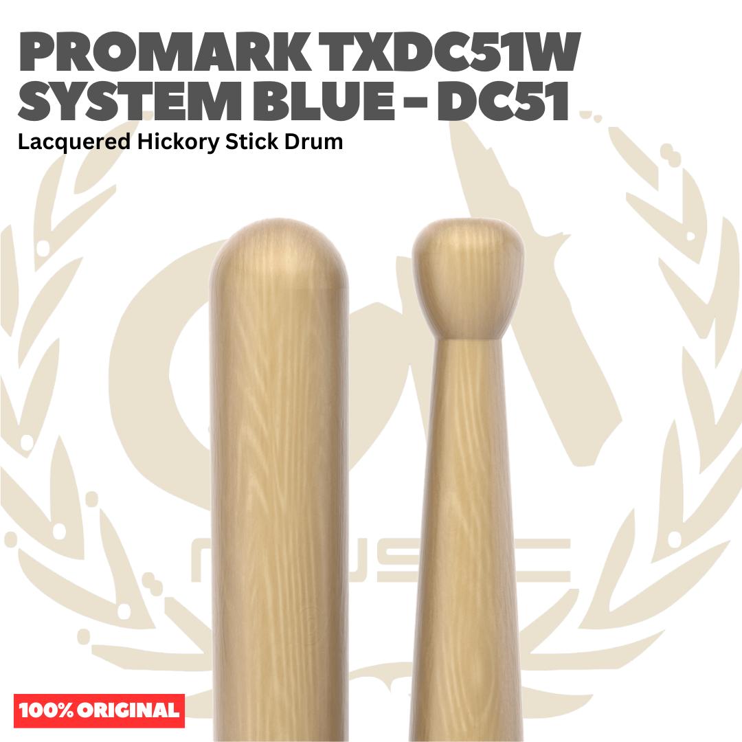 PROMARK DC51-SYS System Blue Lacquered Hickory Stick Drum - TXDC51W Stik Drum Original Asli