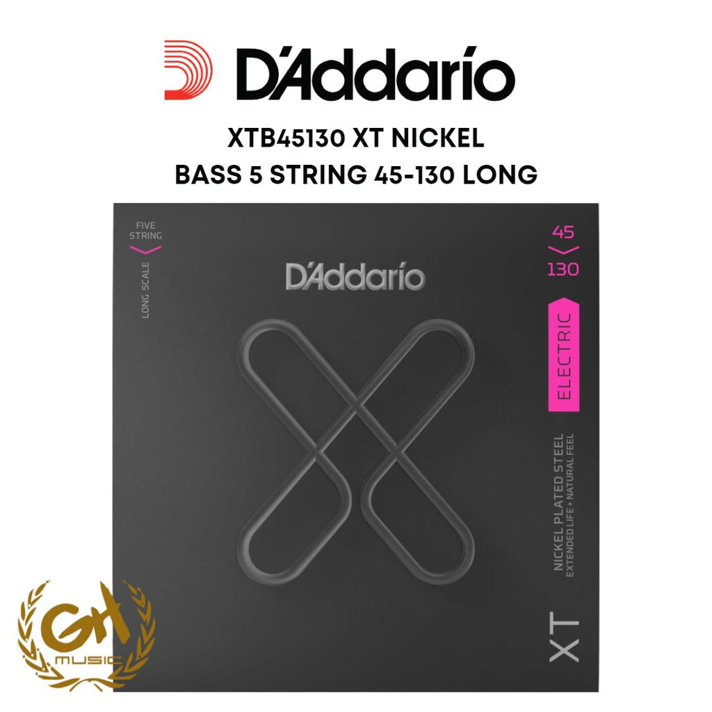 D’ADDARIO XTB45130 XT NICKEL BASS 5 STRING 45-130 LONG