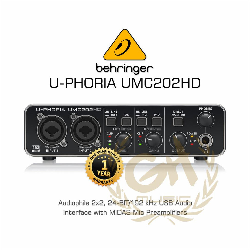 BEHRINGER U-PHORIA UMC202HD SOUNDCARD AUDIO INTERFACE