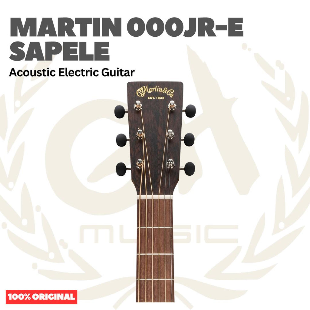 Martin 000JR-E Sapele Acoustic Electric Guitar w/Bag - Gitar Akustik Elektrik 000 Jr E