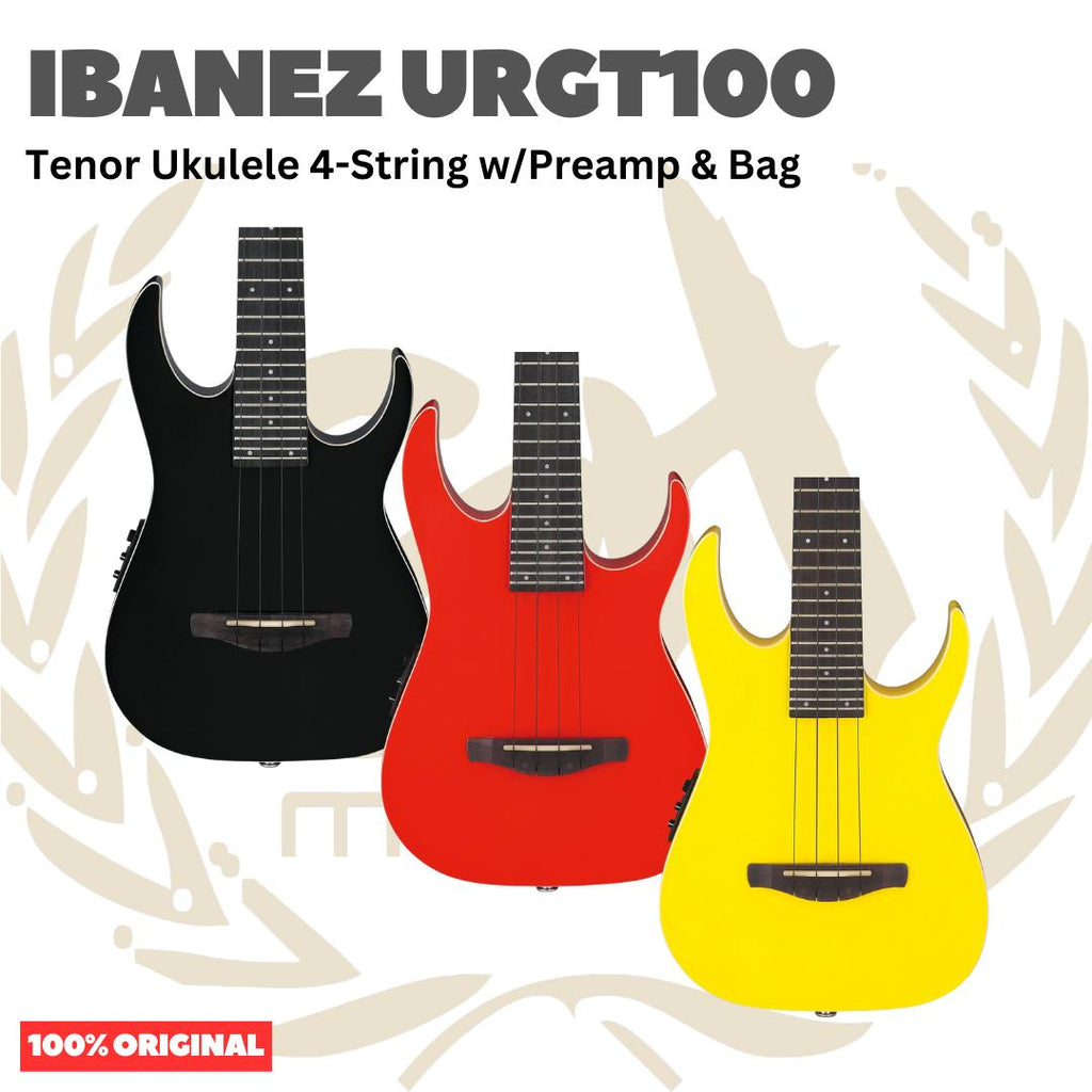 Ibanez URGT100 Tenor Ukulele 4-String w/Preamp & Bag - Ukulele Tenor 4-senar Original Asli