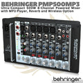 BEHRINGER EUROPOWER PMP500MP3 8 channel 500W Powered Audio Mixer