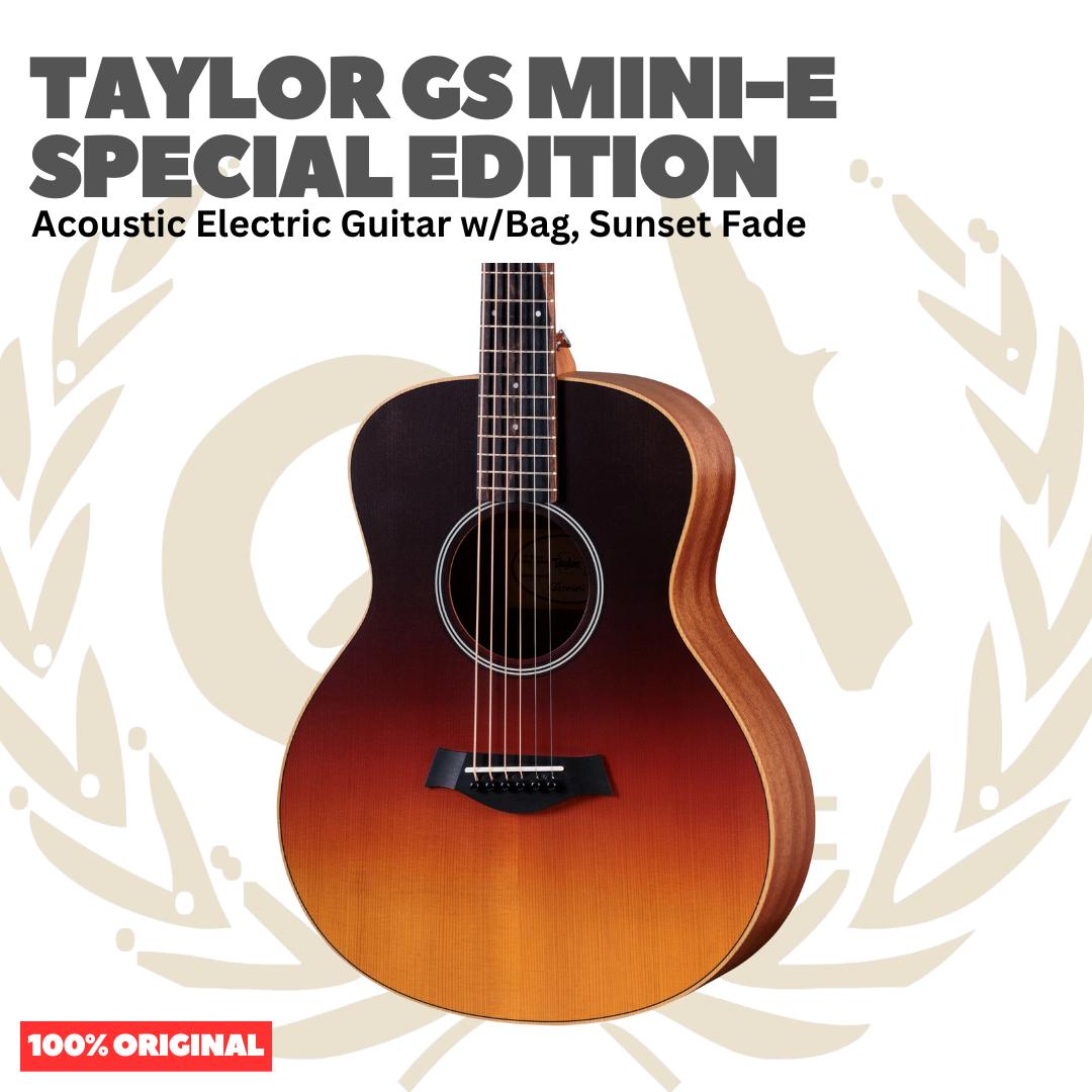 Taylor GS Mini-E Special Edition Acoustic Guitar w/Bag, - Gitar Akustik Elektrik Original Asli