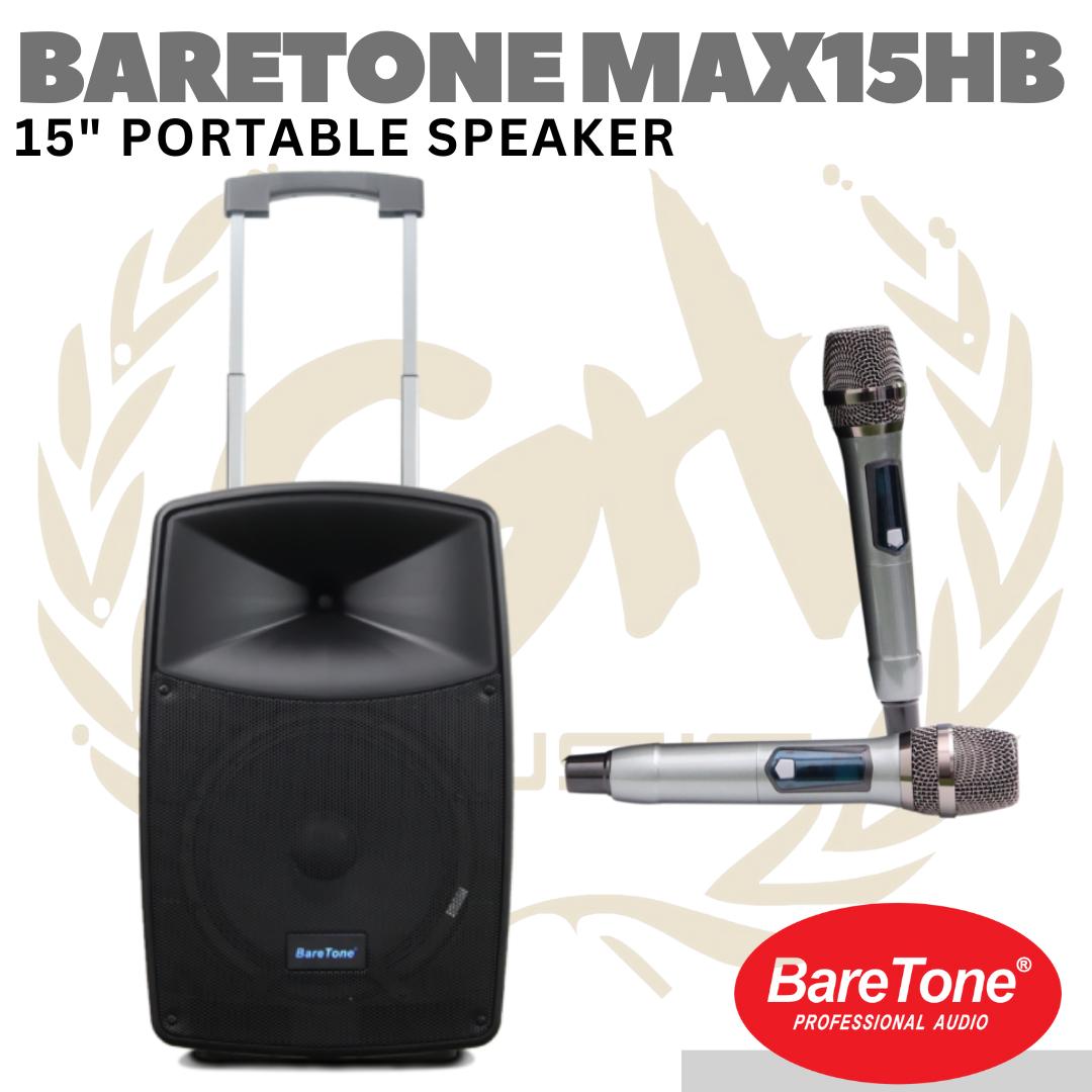 BARETONE MAX15HB 15" Portable Speaker | Spiker Aktif + Mic Wireless
