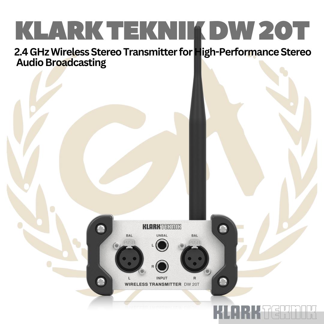 Klark Teknik DW 20T 2.4 Ghz Wireless Stereo Transmitter Audio Broadcasting