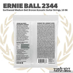 Ernie Ball 2344 Earthwood Medium Bell Bronze Acoustic Guitar Strings, 13-56 - Senar Gitar