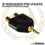D'addario PW-P047C 2x RCA Female To TRS 3.5mm Adapter - Converter Aux To RCA