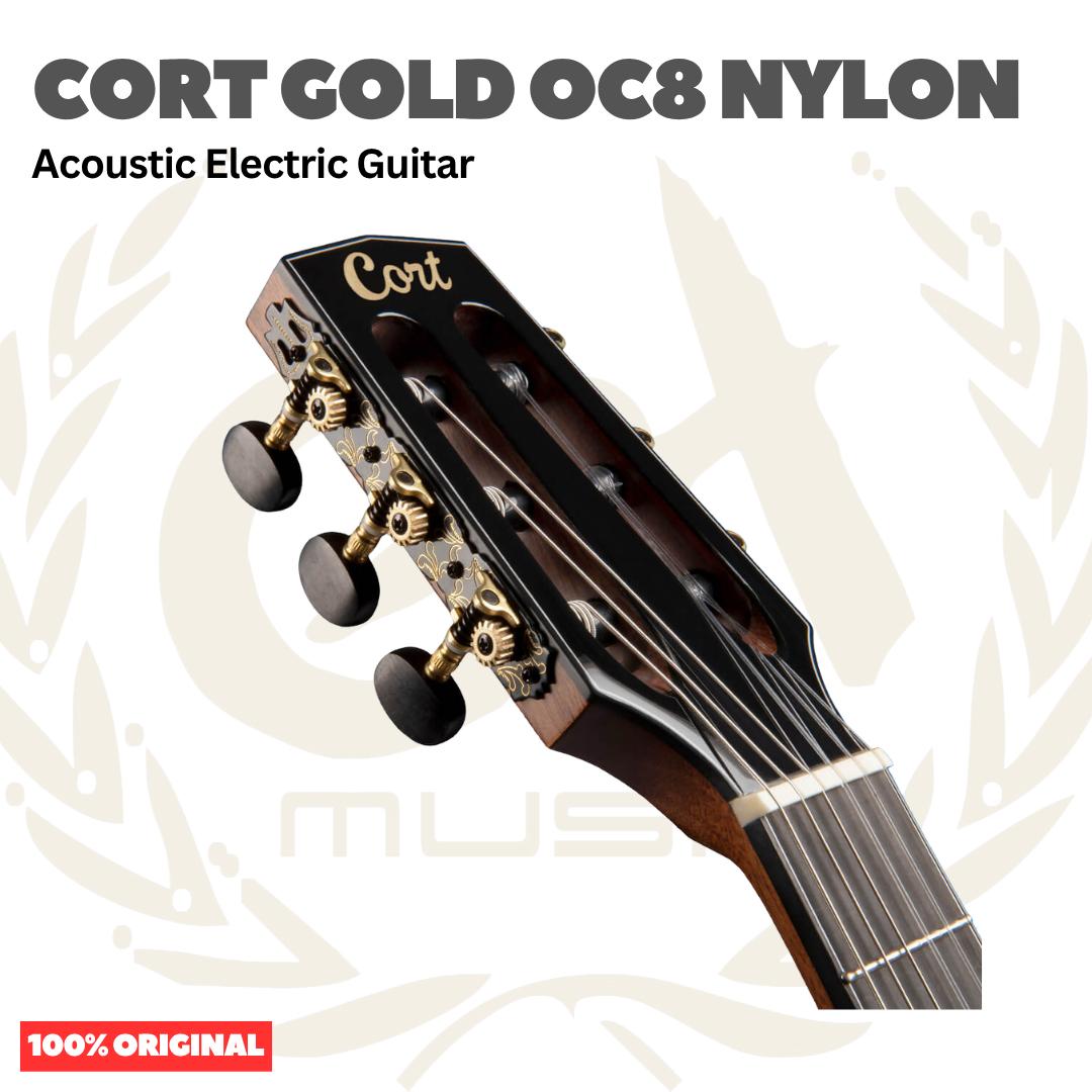 Cort Gold OC8 Nylon Natural Gloss Acoustic Electric Guitar w/Case - Gitar Akustik Elektrik