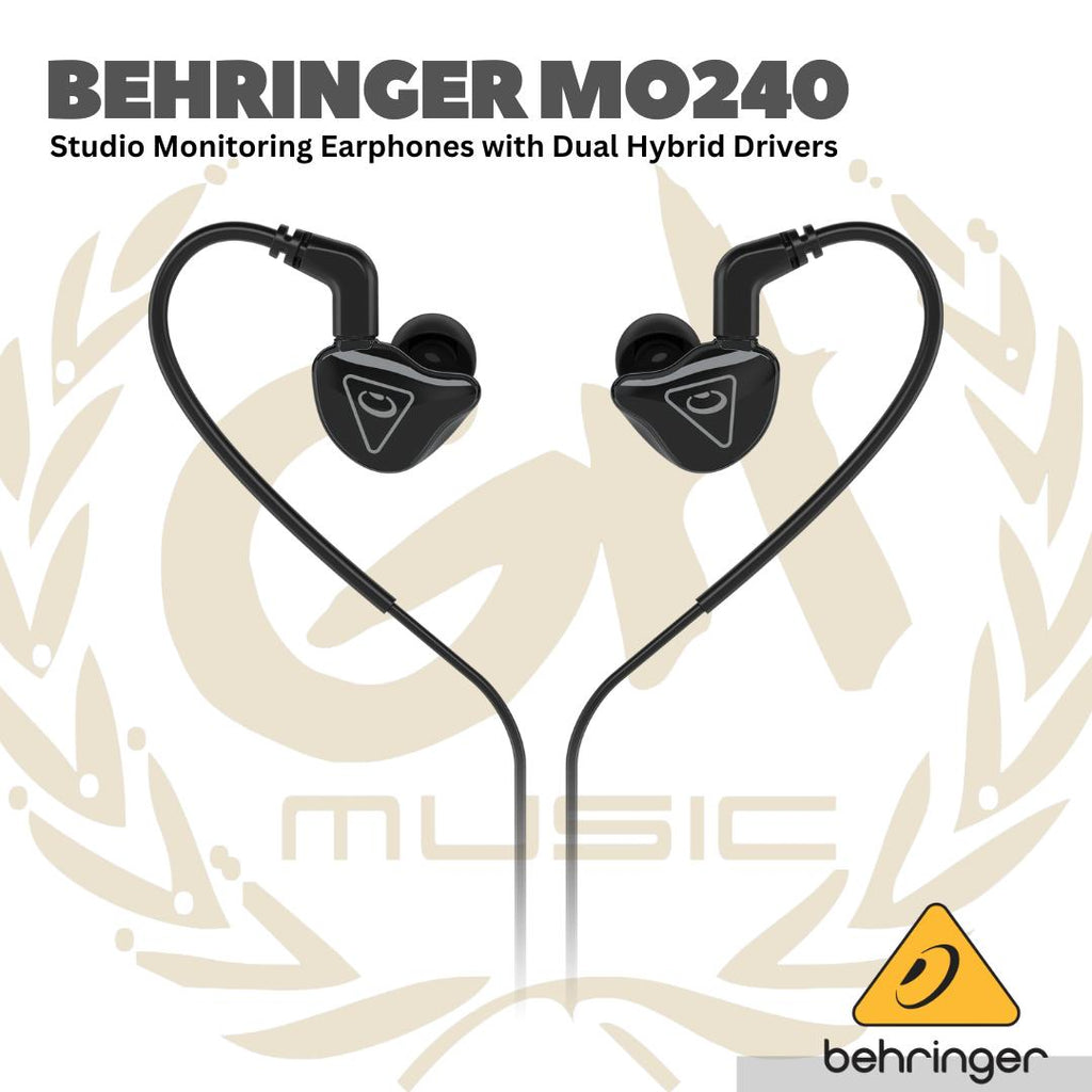 Behringer MO240 Studio Monitoring Earphones with Dual Hybrid Drivers