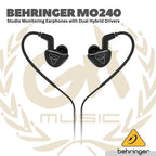 Behringer MO240 Studio Monitoring Earphones with Dual Hybrid Drivers