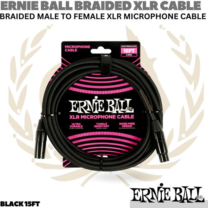 ERNIE BALL Braided XLR Male to Female Microphone Cable | Kabel Mic XLR