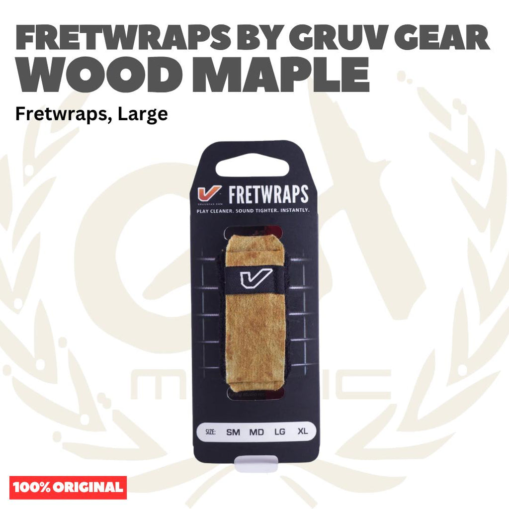 FretWraps by Gruv Gear 1PK-LIT-LG - String Muters, Wood Maple, Large