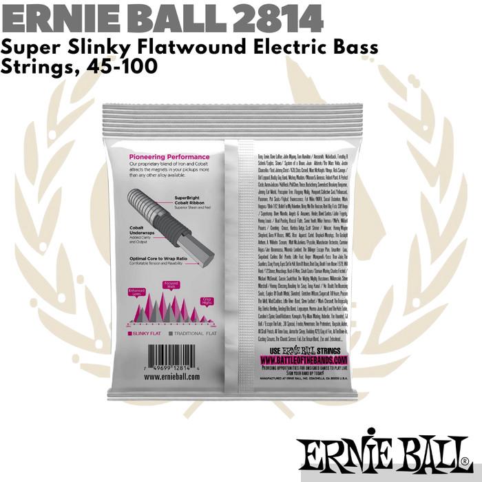 ERNIE BALL 2814 Super Slinky Flatwound | Senar Bass Elektrik, 45-100