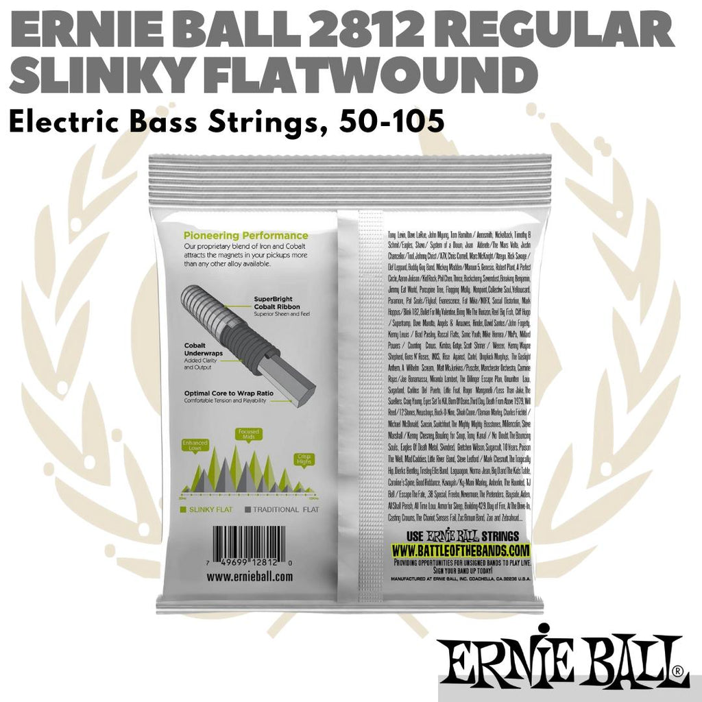 ERNIE BALL 2812 Regular Slinky FlatWound 50-105 | Senar Bass Elektrik