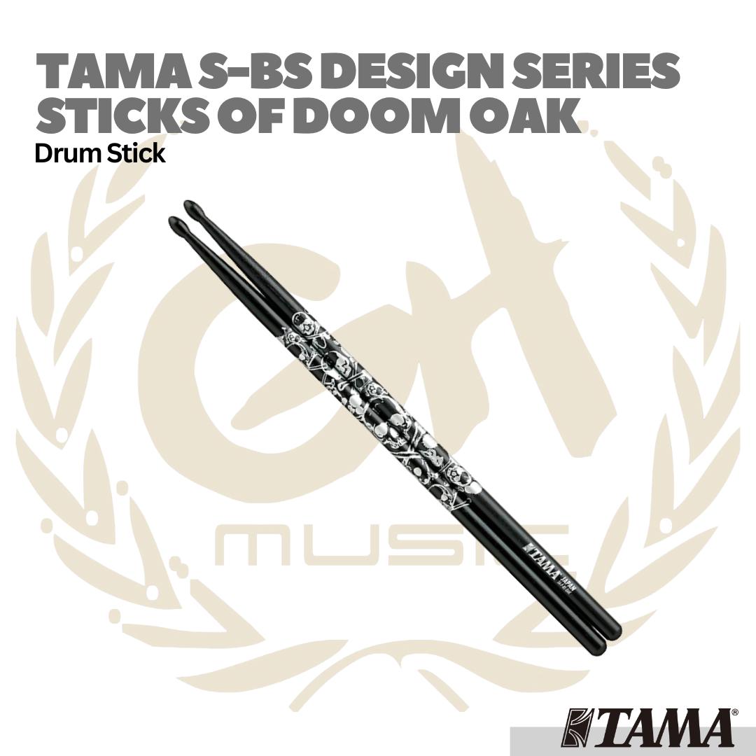 TAMA S-BS Design Series Sticks Of Doom Oak Sticks, Black/Silver Pattern - Stik Drum