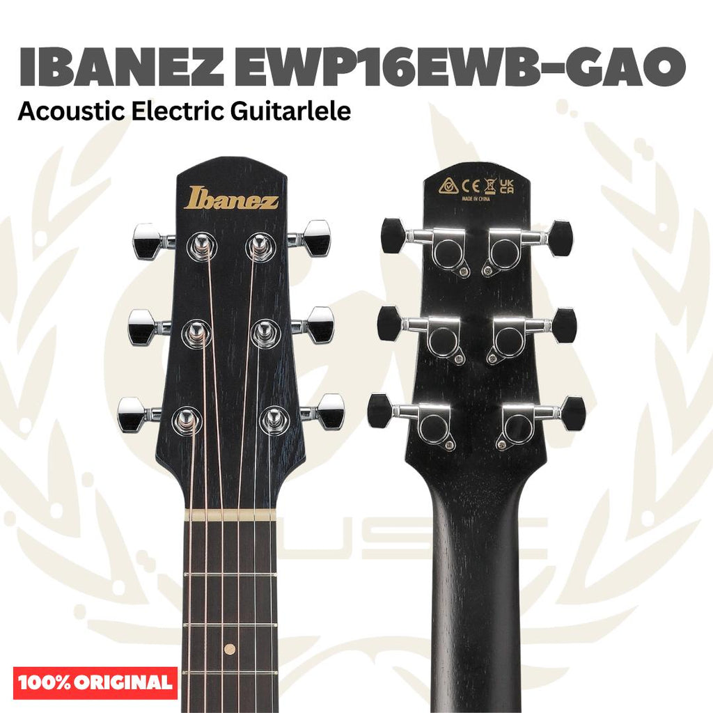 Ibanez EWP16EWB-GAO Acoustic-Electric Guitar w/Bag, Galaxy Aqua Open Pore - Gitarlele Ukulele Tenor 6-String