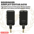 Behringer Airplay Guitar AG10 High-Performance 2.4 GHz Guitar Wireless System with Ultra-Low Latency and Rechargeable Battery - Wireless Gitar