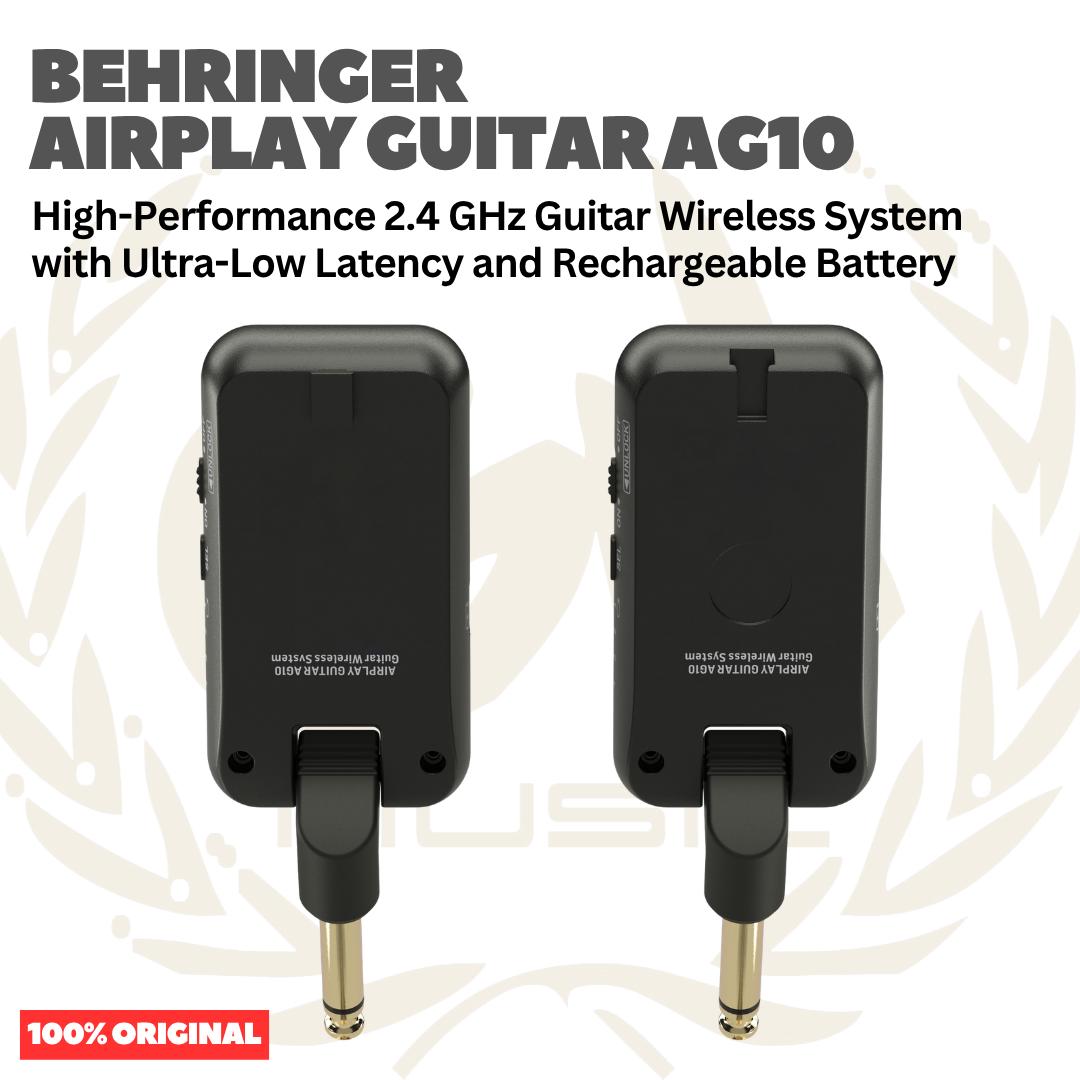 Behringer Airplay Guitar AG10 High-Performance 2.4 GHz Guitar Wireless System with Ultra-Low Latency and Rechargeable Battery - Wireless Gitar