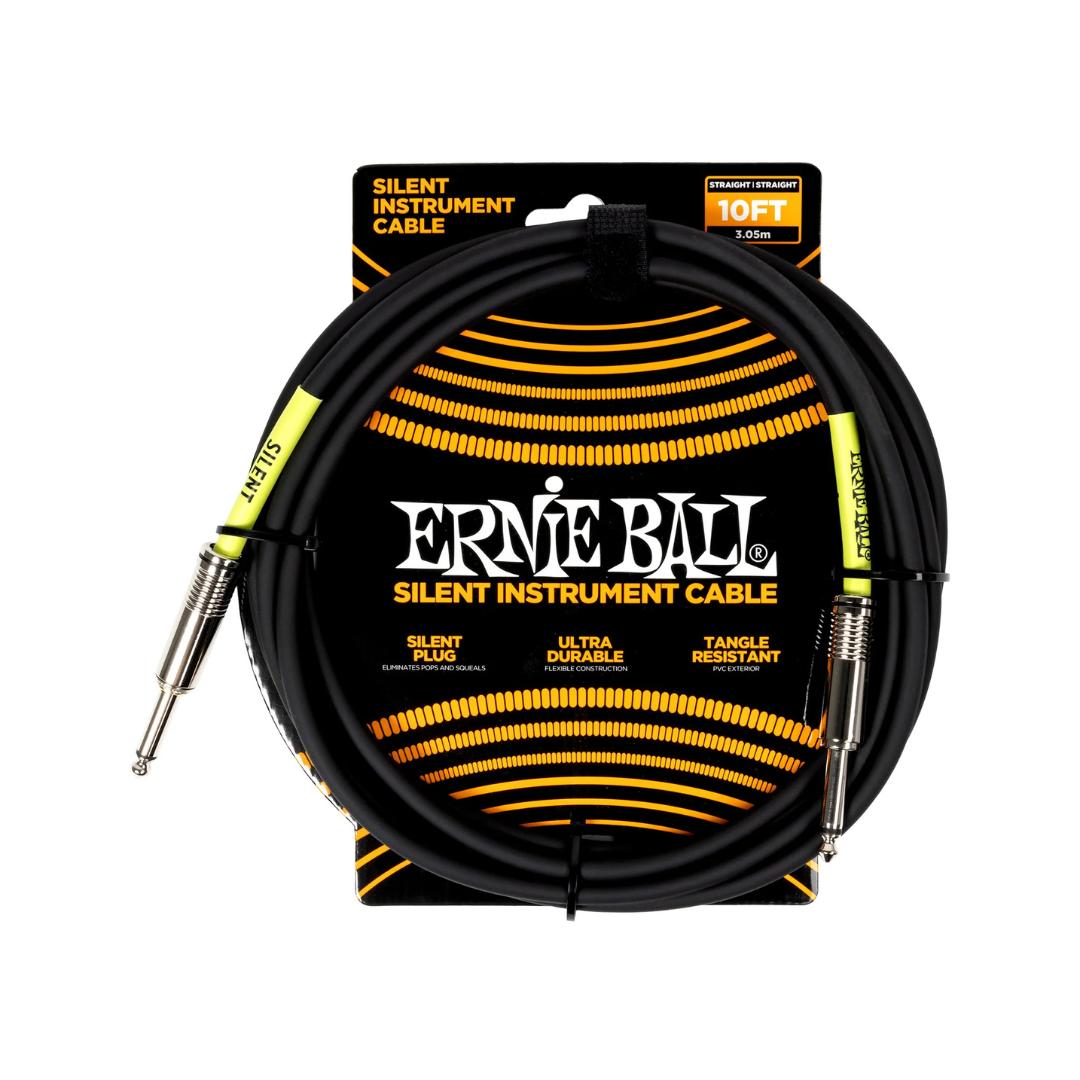 Ernie Ball Classic Silent Plug Straight to Straight Instrument Cable - Kabel Jack Gitar Bass Noiseless