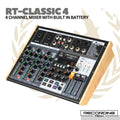 Recording Tech Classic4 4 Channel Audio Mixer With Built in Battery & USB | RT-CLASSIC 4 Baterai Tanam Charge Chas