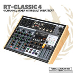 Recording Tech Classic4 4 Channel Audio Mixer With Built in Battery & USB | RT-CLASSIC 4 Baterai Tanam Charge Chas