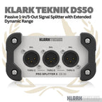 Klark Teknik DS 50 Assive 1-In/2-Out Signal Splitter With Extended Dynamic Range