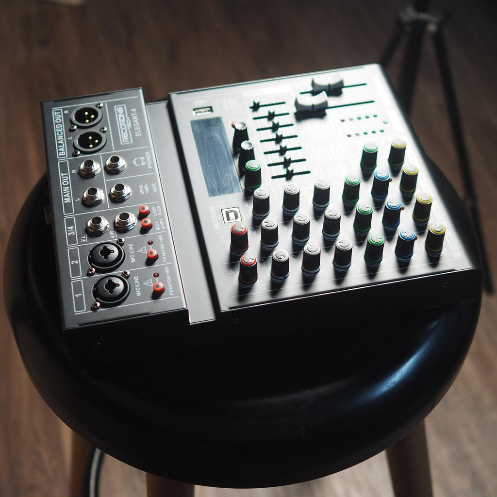 Recording Tech Elegant-4 Professional Audio Mixer | RT-Elegant4 4 Channel Mixer Podcast Karaoke
