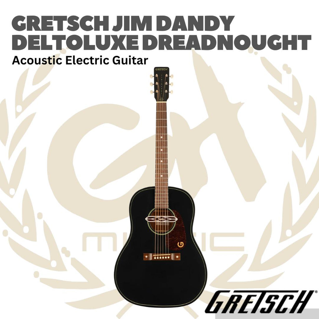 Gretsch Jim Dandy Deltoluxe Dreadnought Acoustic-Electric Guitar - Gitar Akustik Elektrik dengan Pickup