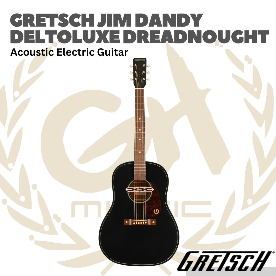 Gretsch Jim Dandy Deltoluxe Dreadnought Acoustic-Electric Guitar - Gitar Akustik Elektrik dengan Pickup