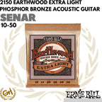 ERNIE BALL EARTHWOOD EXTRA LIGHT 2150 PHOSPHOR BRONZE ACOUSTIC GUITAR 10-50