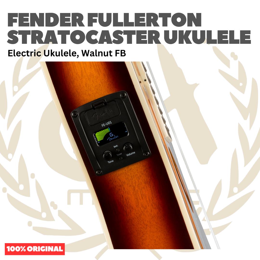 Fender Fullerton Stratocaster Ukulele - Ukulele Elektrik Body Stratocaster Mini 4-Senar With Preamp Original Asli