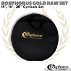 BOSPHORUS GOLD RAW SET 14", 16", 20" Cymbals Hi hat Crash Ride Simbal
