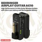 Behringer Airplay Guitar AG10 High-Performance 2.4 GHz Guitar Wireless System with Ultra-Low Latency and Rechargeable Battery - Wireless Gitar