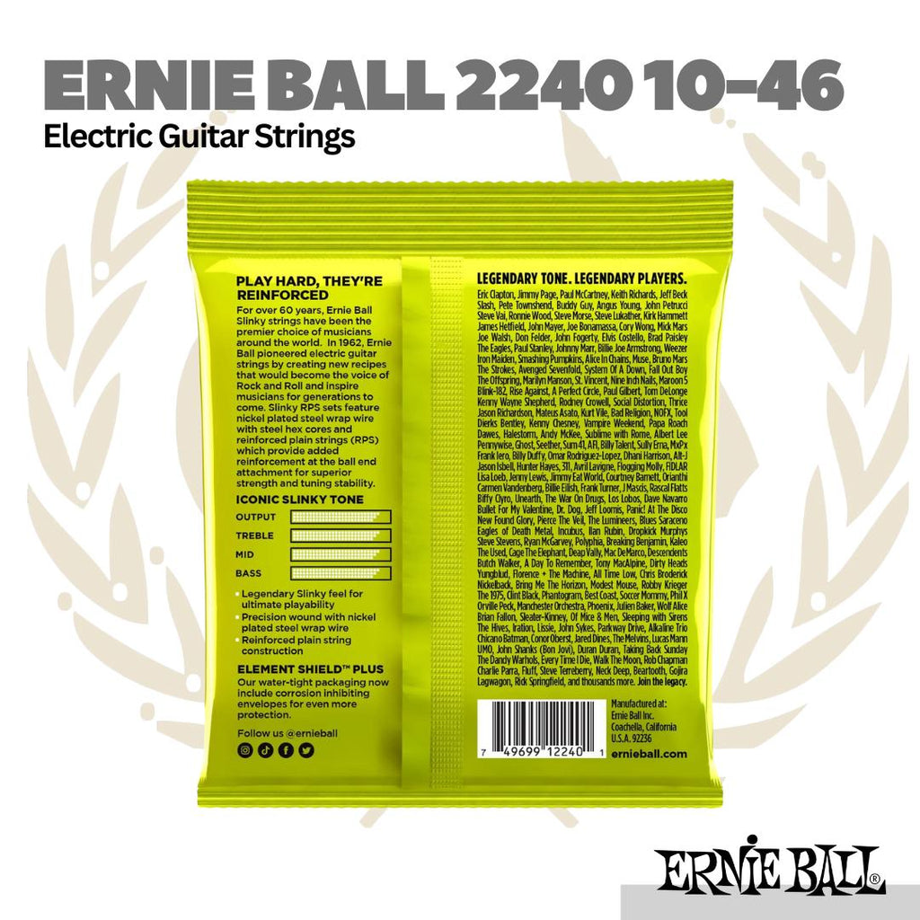 Ernie Ball 2240 Electric Guitar Strings, 10-46 - Senar Gitar Elektrik