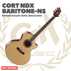 Cort NDX Baritone-NS Baritone Acoustic Guitar, Natural Satin - Gitar Akustik Baritone Low Standard Tuning Original Asli