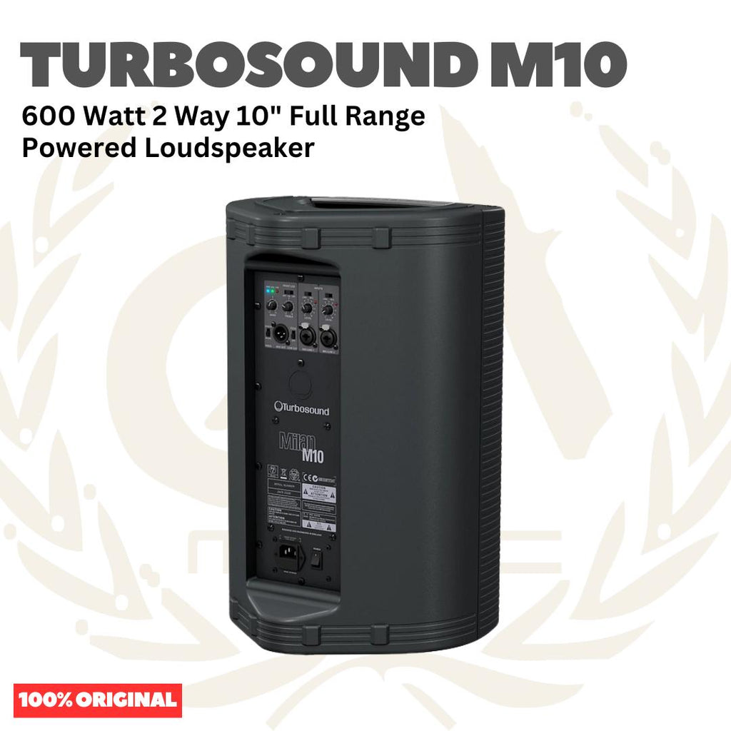 Turbosound Milan M10 600 Watt 2 Way 10" Full Range Powered Loudspeaker Portable - Speaker Aktif Portabel