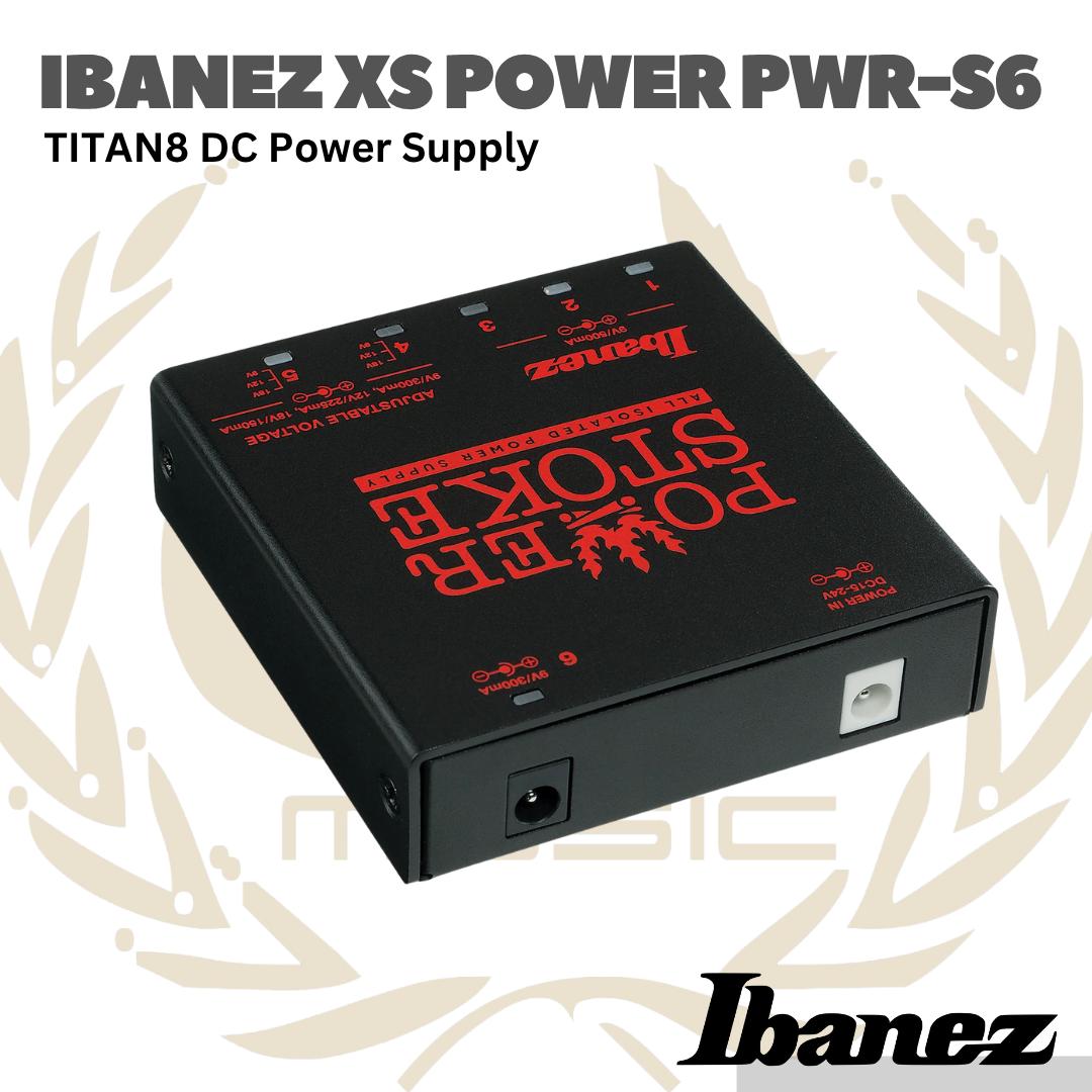 Ibanez XS Power PWR-S6 TITAN8 DC Power Supply - PWR S6 Adaptor Efek Gitar Pedal 9V/500mA PWRS6 TITAN-8
