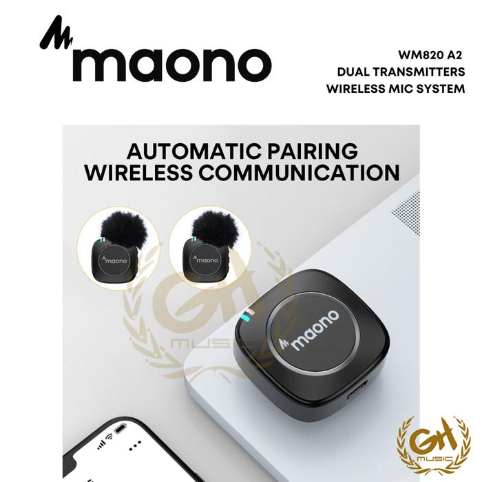 MAONO WM820 A2 DUAL TRANSMITTERS WIRELESS SYSTEM, LAVALIER CLIP ON MIC