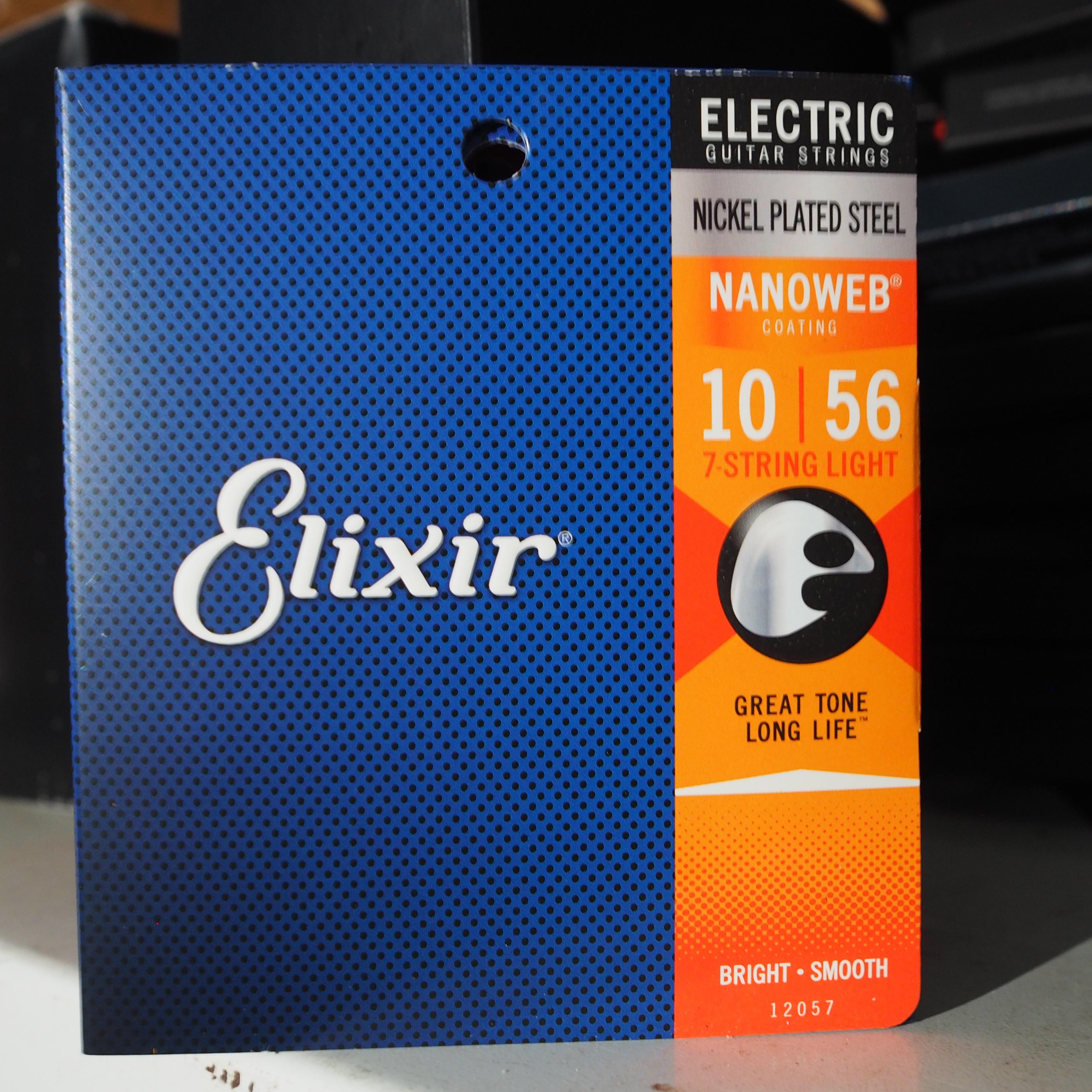 Elixir 12057 Nano Light 7-String Electric Guitar Strings 10-56