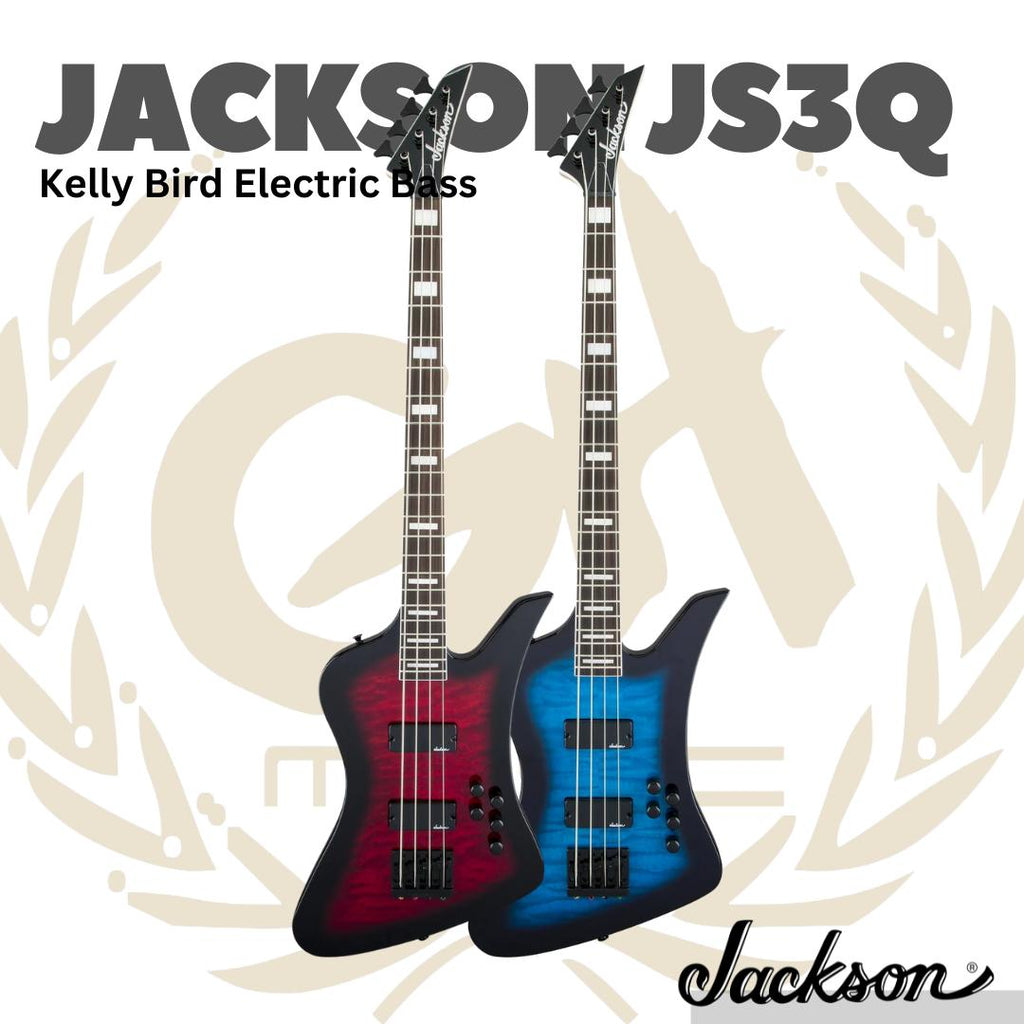 Jackson JS Series Kelly Bird Bass JS3Q Guitar, Amaranth FB - Bass Elektrik